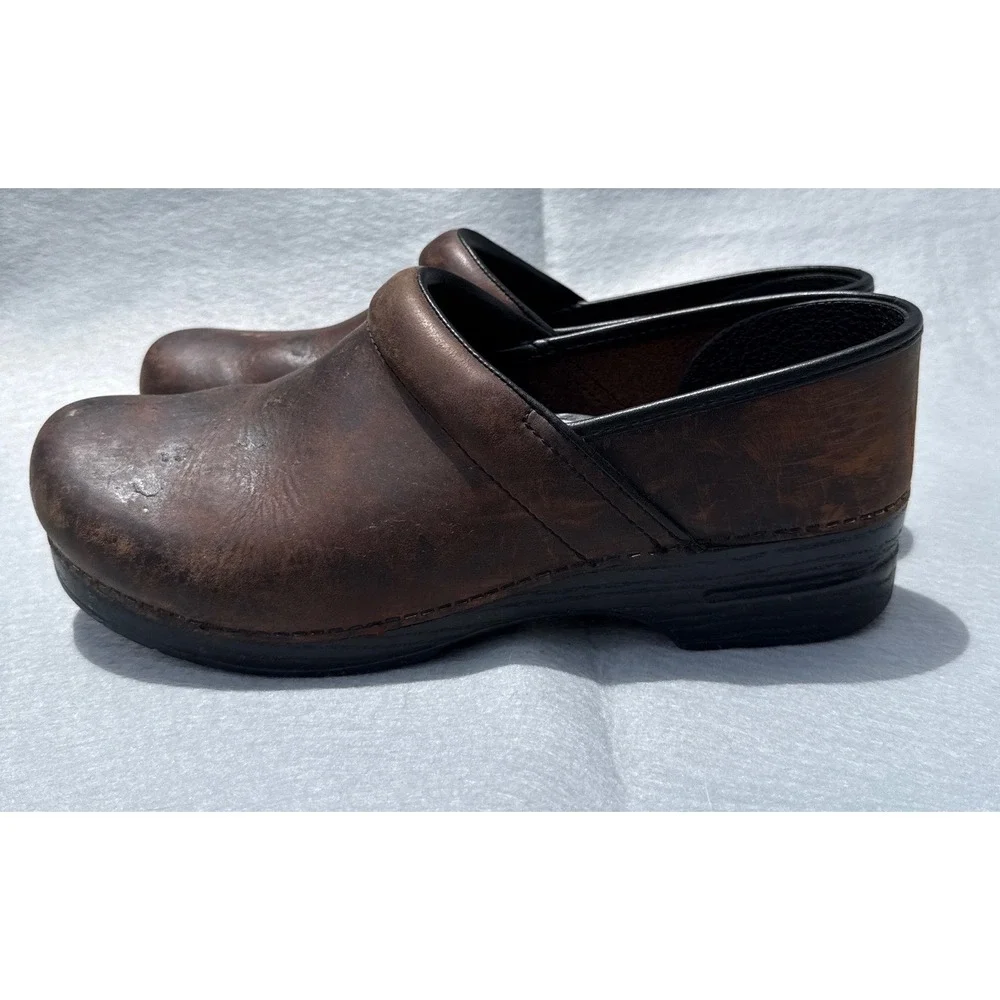Dansko Professional Clogs Men 47 Brwn Antique Distressed Leather Nurse 208780202